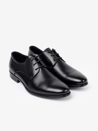 Eleganckie półbuty męskie w klasycznej czerni i połysku - 45