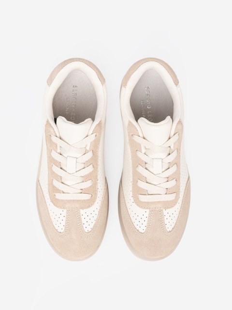 Sneakersy damskie ażurowe jasnobeżowe - 39