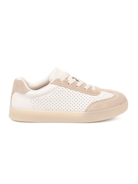 Sneakersy damskie ażurowe jasnobeżowe - 40