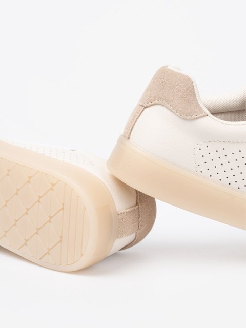 Sneakersy damskie ażurowe jasnobeżowe - 40