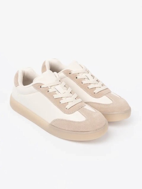 Sneakersy damskie biało-beżowe - 39