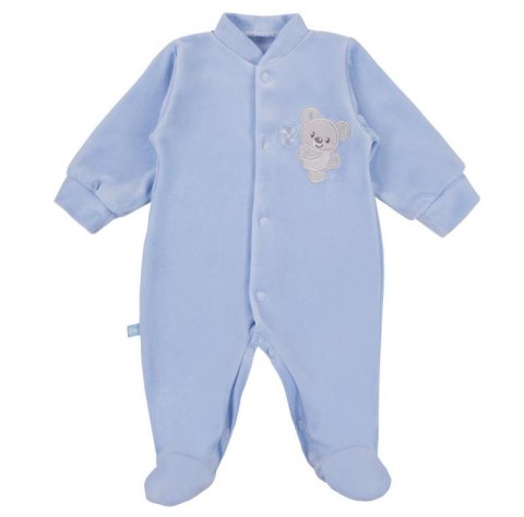 EWA 930071 NEWBORN Pajac welur niebieski 56