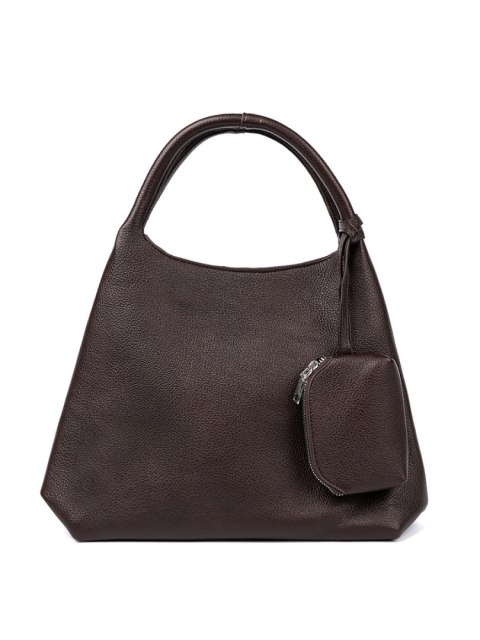 Elegancka brązowa torebka z kosmetyczką w środku - one size