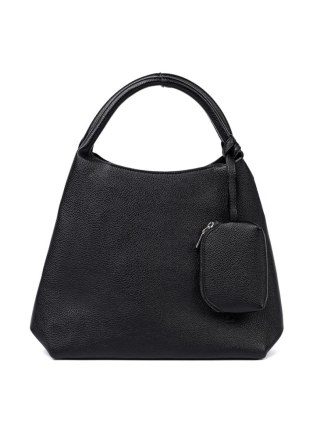 Elegancka czarna torebka z kosmetyczką w środku - one size