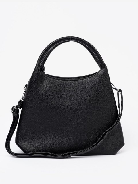 Elegancka czarna torebka z kosmetyczką w środku - one size