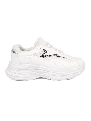 Białe sportowe buty z ozdobnym akcentem - 38