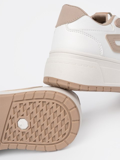 Biało beżowe sneakersy na platformie - 38