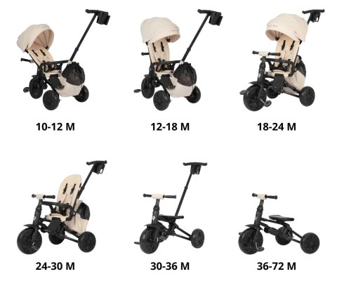 MILLY MALLY 6304 Qplay Rowerek Trójkołowy Nova Max Beige
