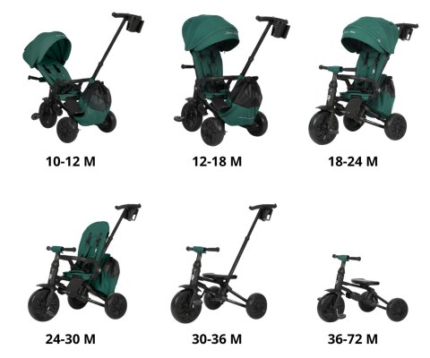 MILLY MALLY 6306 Qplay Rowerek Trójkołowy Nova Max Green