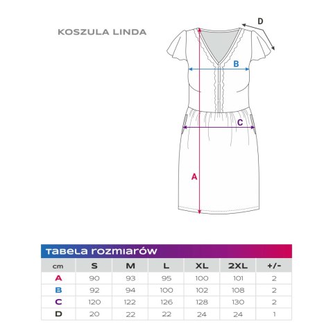 EWA 970439 LINDA Koszula ciążowa granatowa stokrotki M