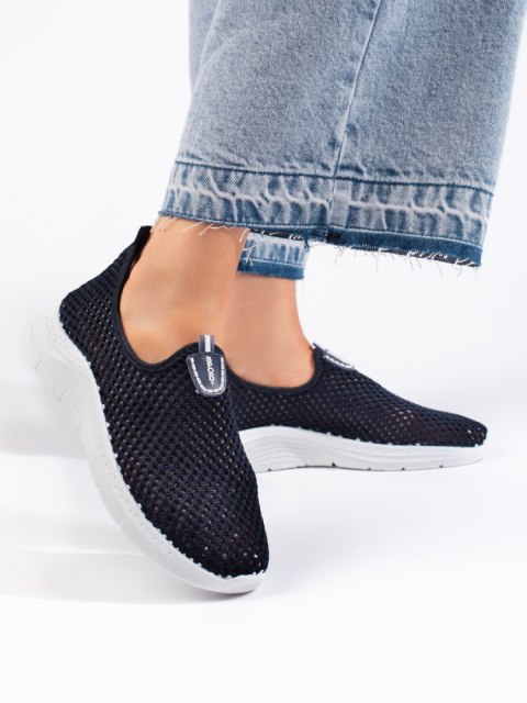 Ażurowe wsuwane granatowe buty sportowe - 38 Ażurowe wsuwane granatowe buty sportowe - 38