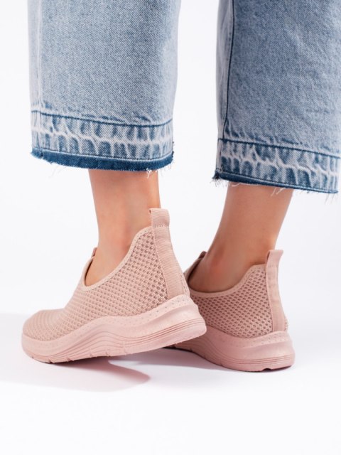 Różowe tekstylne buty sportowe - 39 Różowe tekstylne buty sportowe - 39