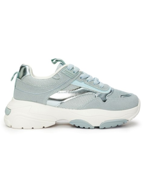 Niebieskie sportowe buty damskie na grubej podeszwie - 38 Niebieskie sportowe buty damskie na grubej podeszwie - 38