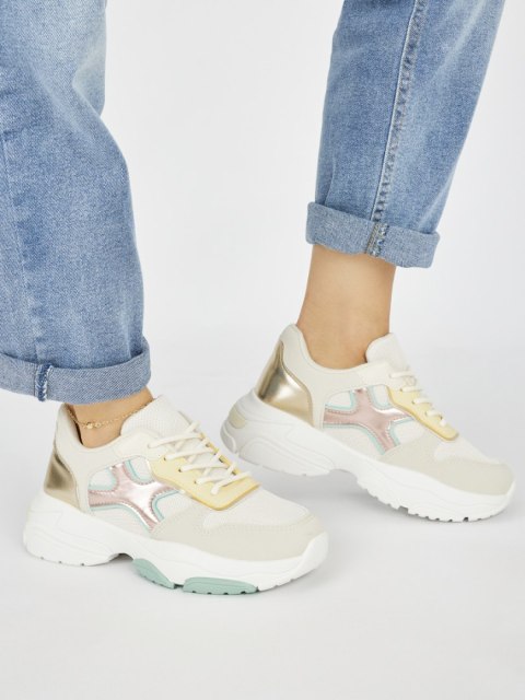 Sneakersy damskie złote - 41 Sneakersy damskie złote - 41