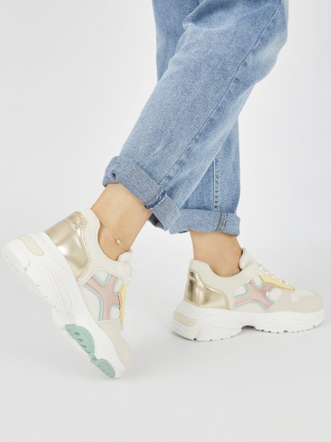 Sneakersy damskie złote - 41 Sneakersy damskie złote - 41