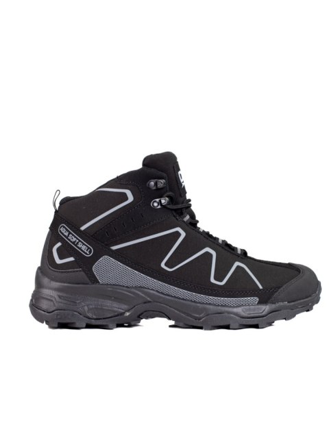 Wysokie sznurowane buty trekkingowe męskie DK czarno-szare - 44 Wysokie sznurowane buty trekkingowe męskie DK czarno-szare - 44
