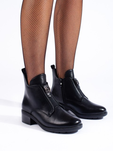 Stylowe czarne botki damskie - 37 Stylowe czarne botki damskie - 37