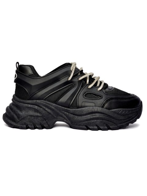Damskie czarne sneakersy - 38
