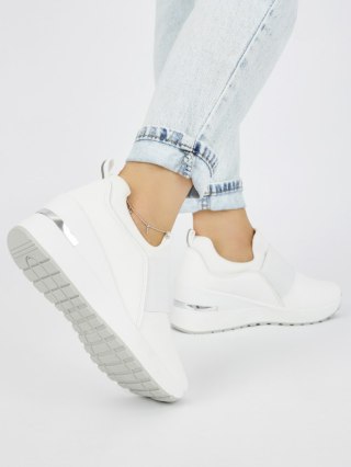 Białe sneakersy damskie na koturnie - 40