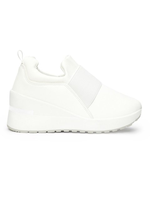 Białe sneakersy damskie na koturnie - 41 Białe sneakersy damskie na koturnie - 41