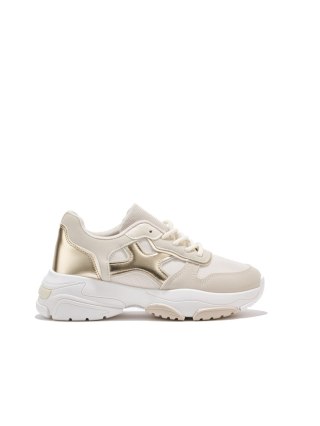 Sneakersy damskie beżowo-złote - 37