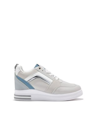 Damskie szare sneakersy z ukrytą koturną - 40