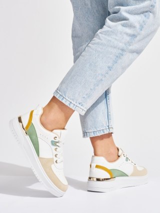 Damskie wielokolorowe buty sportowe na platformie - 39
