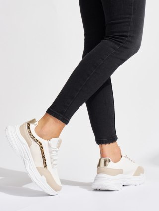 Kremowe damskie sneakersy - 40