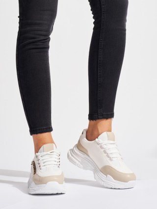 Kremowe damskie sneakersy - 40