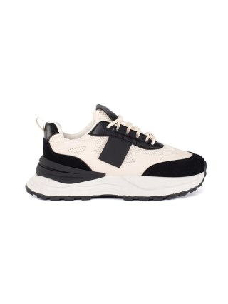Czarno-beżowe damskie buty sportowe - 36