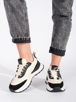 Czarno-beżowe damskie buty sportowe - 40